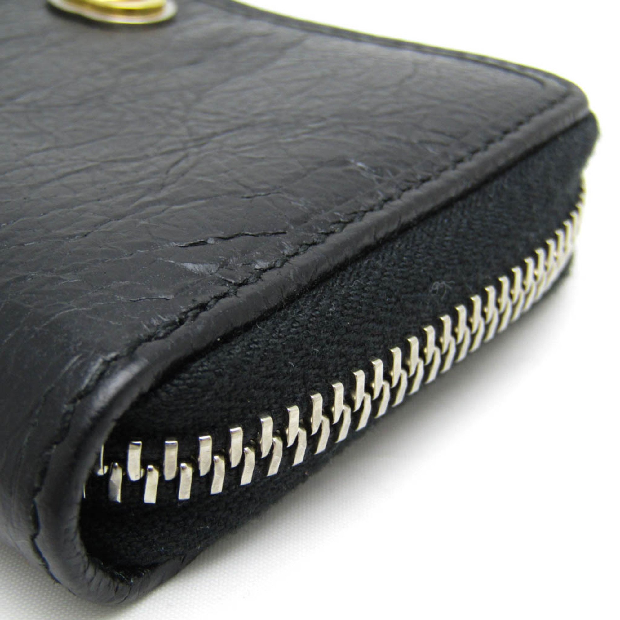 Gucci Interlocking G Coin Case 581530 Leather Card Case Black