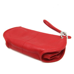 Christian Dior Women's Leather Pouch Red Color