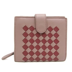 Bottega Veneta Intrecciato Women's Leather Wallet (bi-fold) Dusty Pink,Red Color