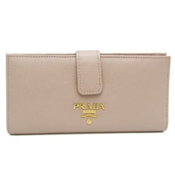 Prada Saffiano 1MV025 Women's Leather Long Wallet (bi-fold) Pink Beige,Red Color