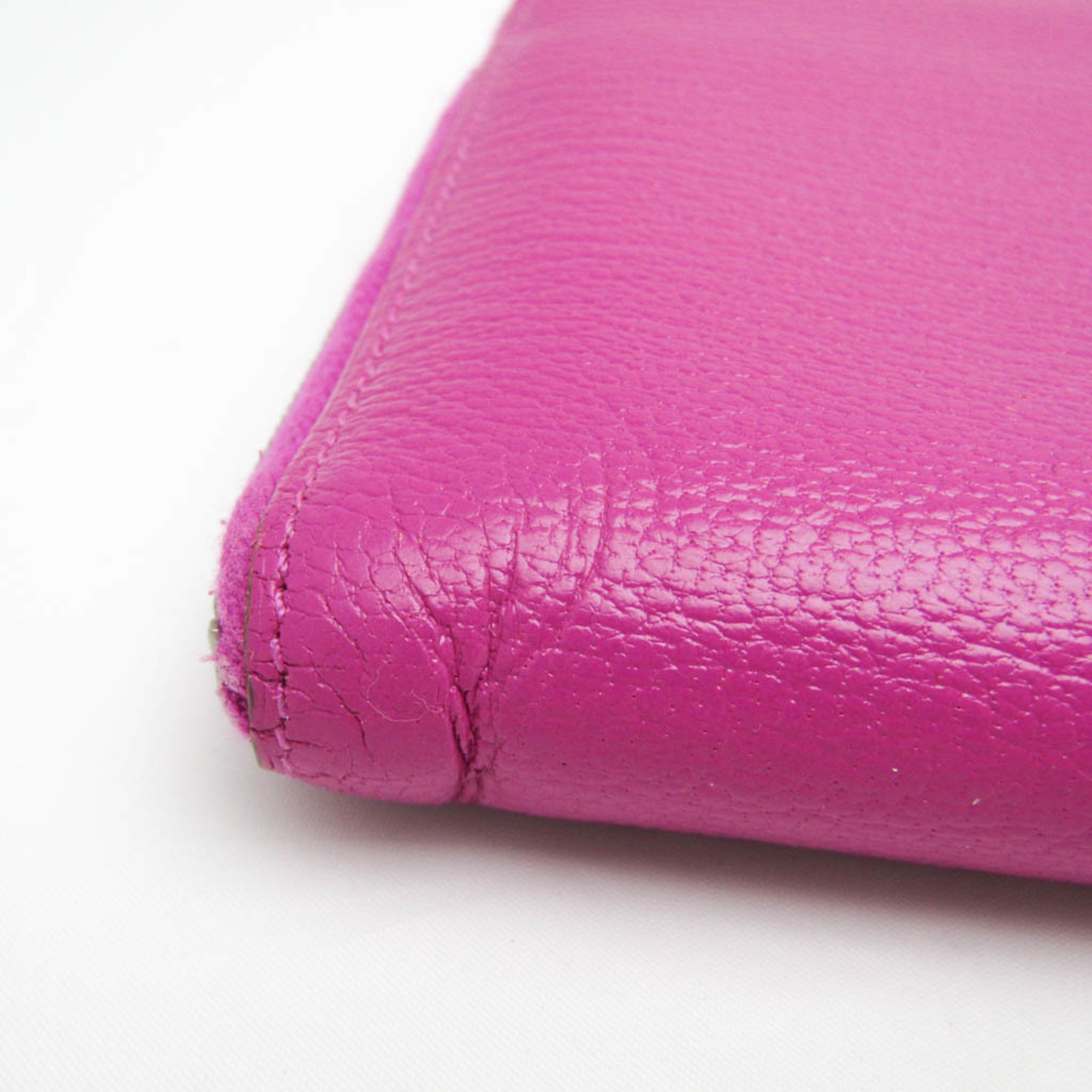Hermes Remix Combine Women's Chevre Leather Long Wallet (bi-fold) Pink,Purple