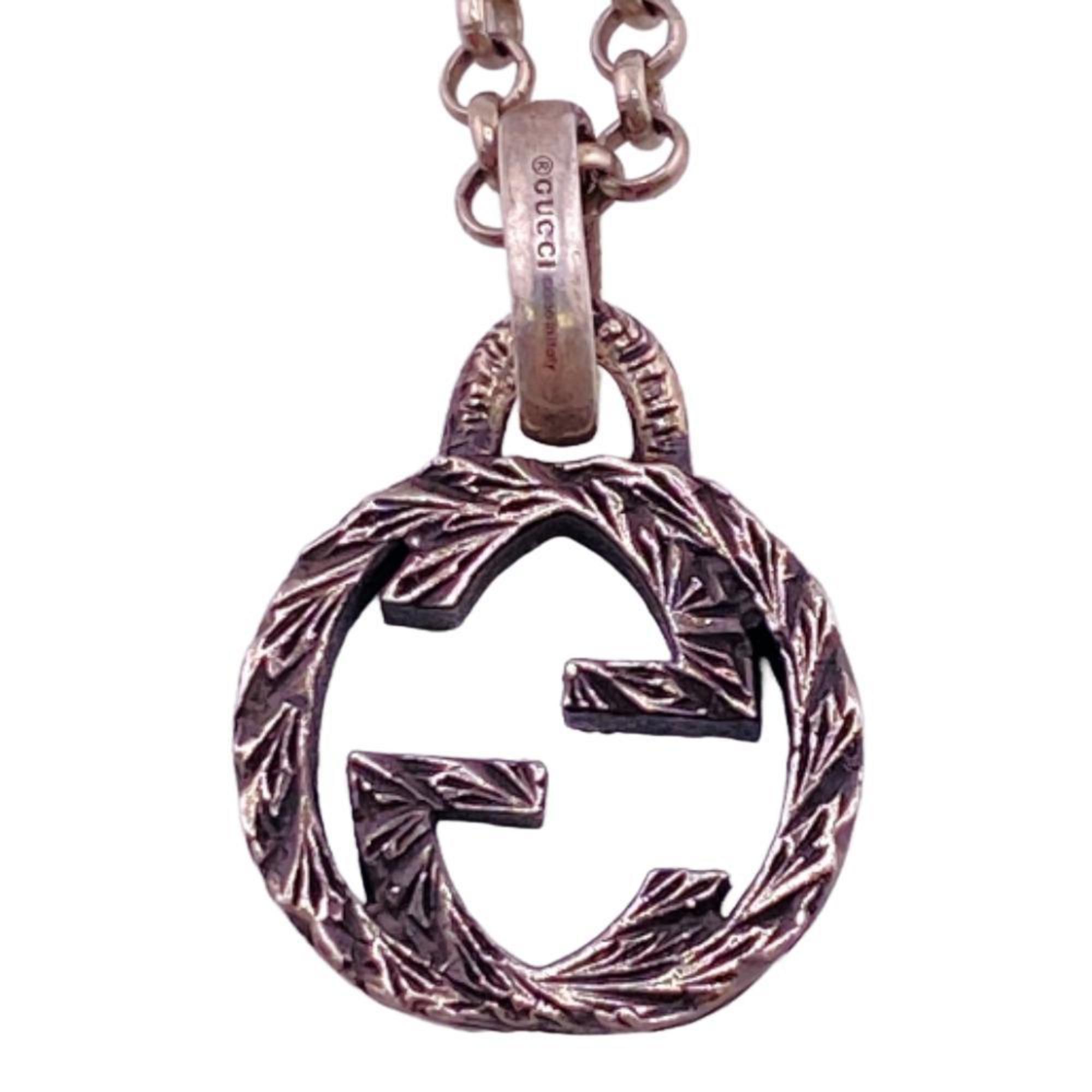 GUCCI Gucci Interlocking G Arabesque Necklace Silver Men's Z0005223