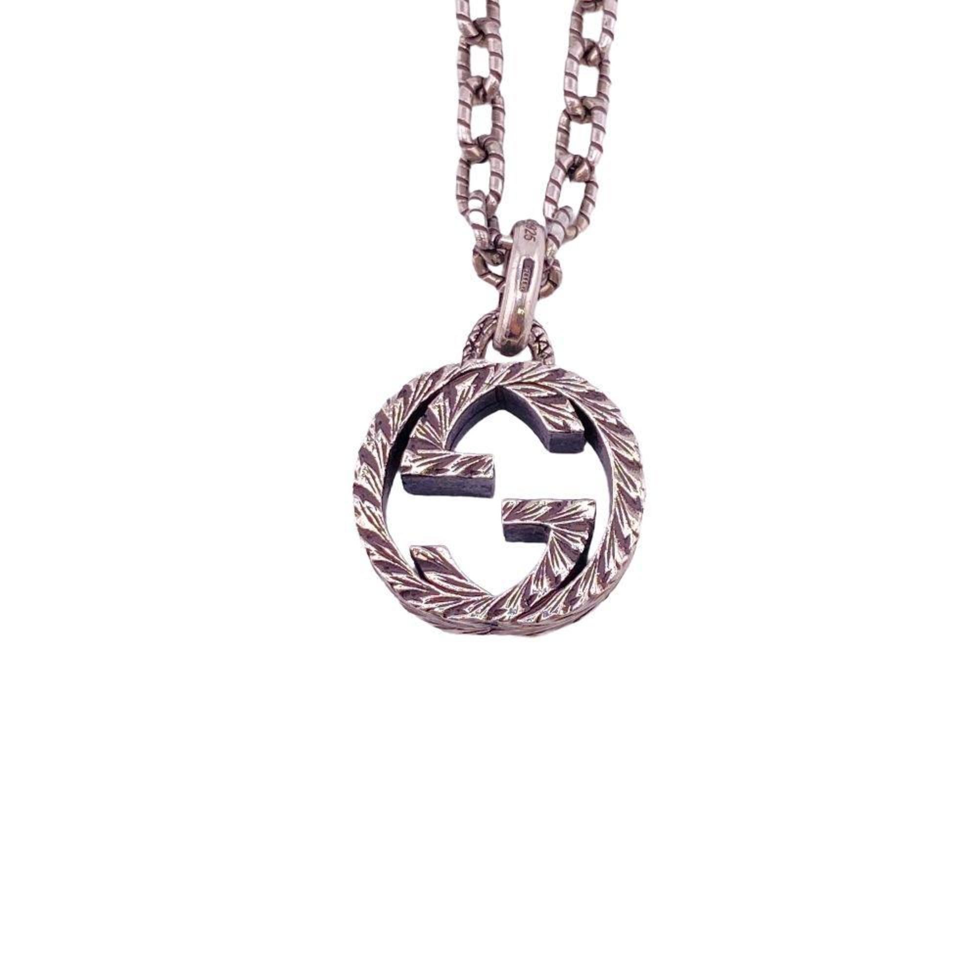GUCCI Arabesque Interlocking G Necklace Silver Men's Z0004913