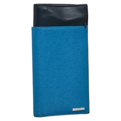 Fendi long wallet blue black leather ladies FENDI