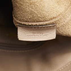 LOEWE Anagram Shoulder Bag Beige Leather Women's