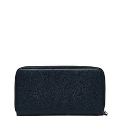 Salvatore Ferragamo Gancini Bifold Wallet Long Navy Leather Women's