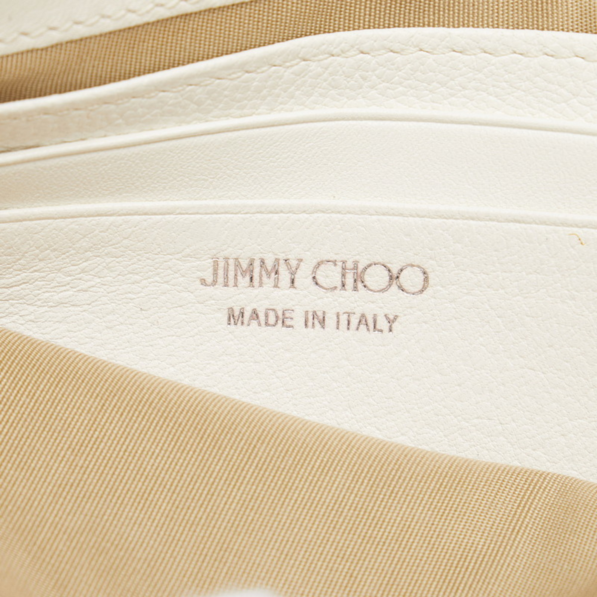 Jimmy Choo Star Studded Chain Shoulder Bag White Silver Leather Women's JIMMY CHOO