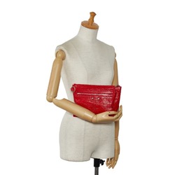 Balenciaga Classic Clip M Clutch Bag Flat Pouch 273021 Red Leather Women's BALENCIAGA