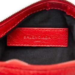 Balenciaga Classic Clip M Clutch Bag Flat Pouch 273021 Red Leather Women's BALENCIAGA