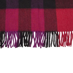 Burberry Check Scarf Red Purple Cashmere Women's BURBERRY