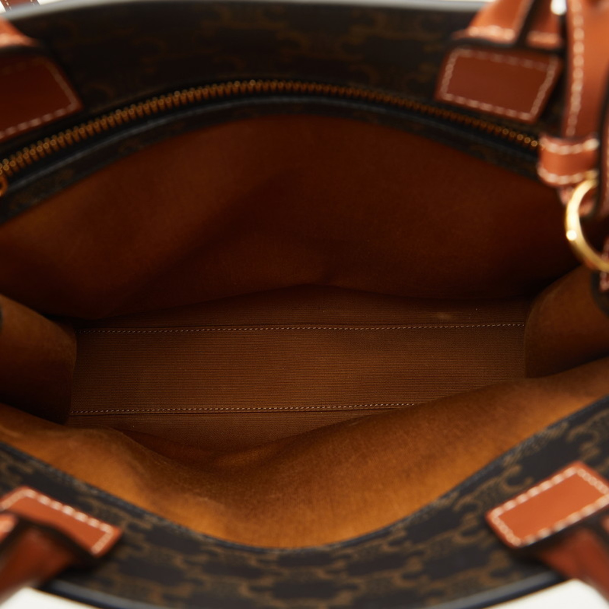 Celine Triomphe Vertical Cover Large Handbag Shoulder Bag Brown PVC Leather Women's CELINE