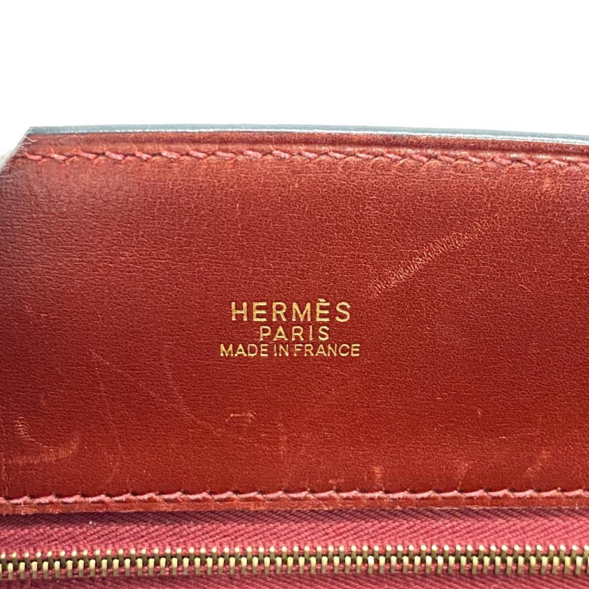 HERMES White Bath PM Rouge Ash Handbag Bordeaux Ladies Z0005104