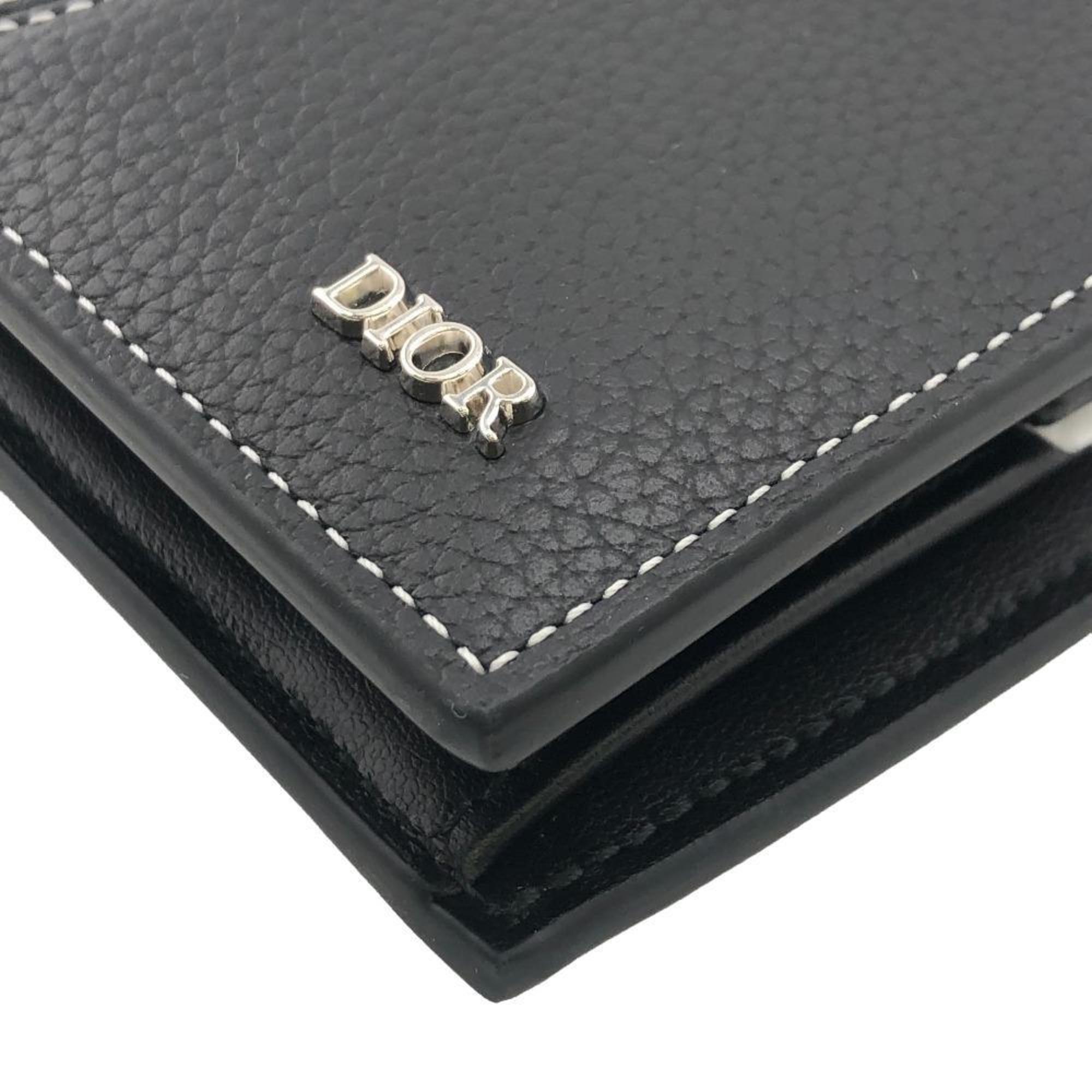 Christian Dior Dior Saddle Bifold Wallet Black Men's Z0005360