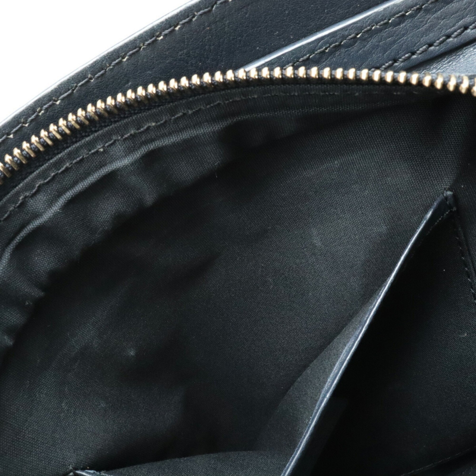 CELINE Luggage Nano Shopper Handbag Shoulder Bag Leather Navy