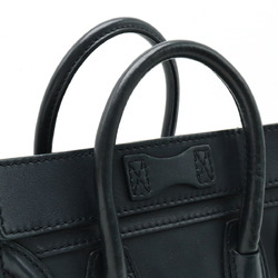 CELINE Luggage Nano Shopper Handbag Shoulder Bag Leather Navy