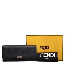 FENDI Long Wallet Black PVC Women's