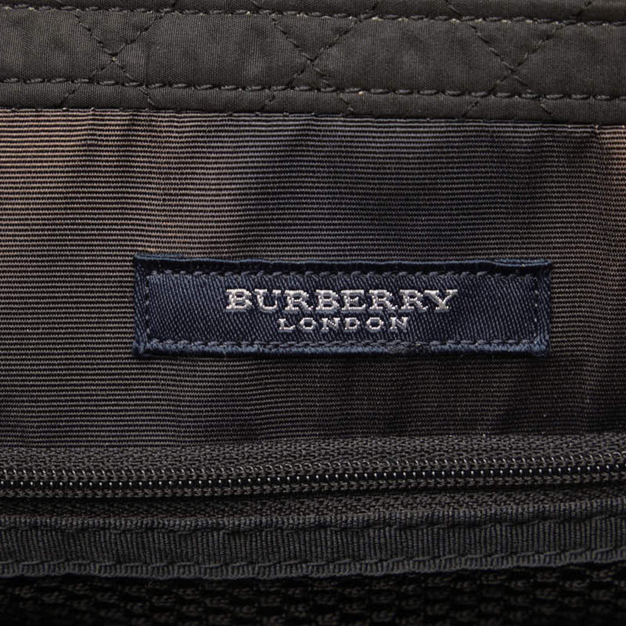 Burberry Nova Check Quilted Mother's Bag Tote Shoulder Black Polyester Women's BURBERRY