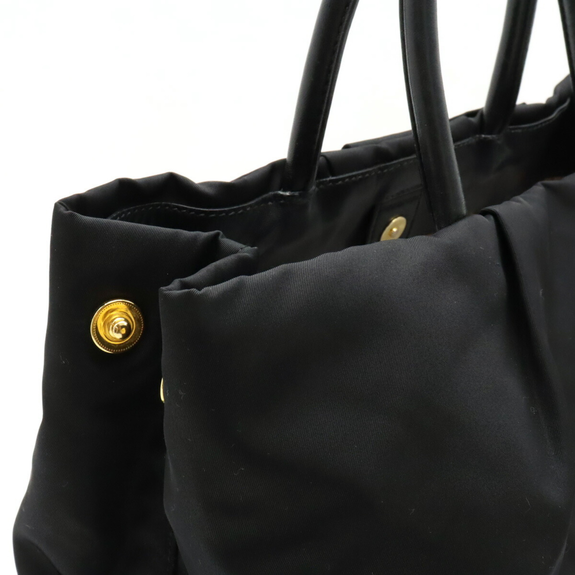 PRADA Prada tote bag handbag ribbon leather NERO black BN1601