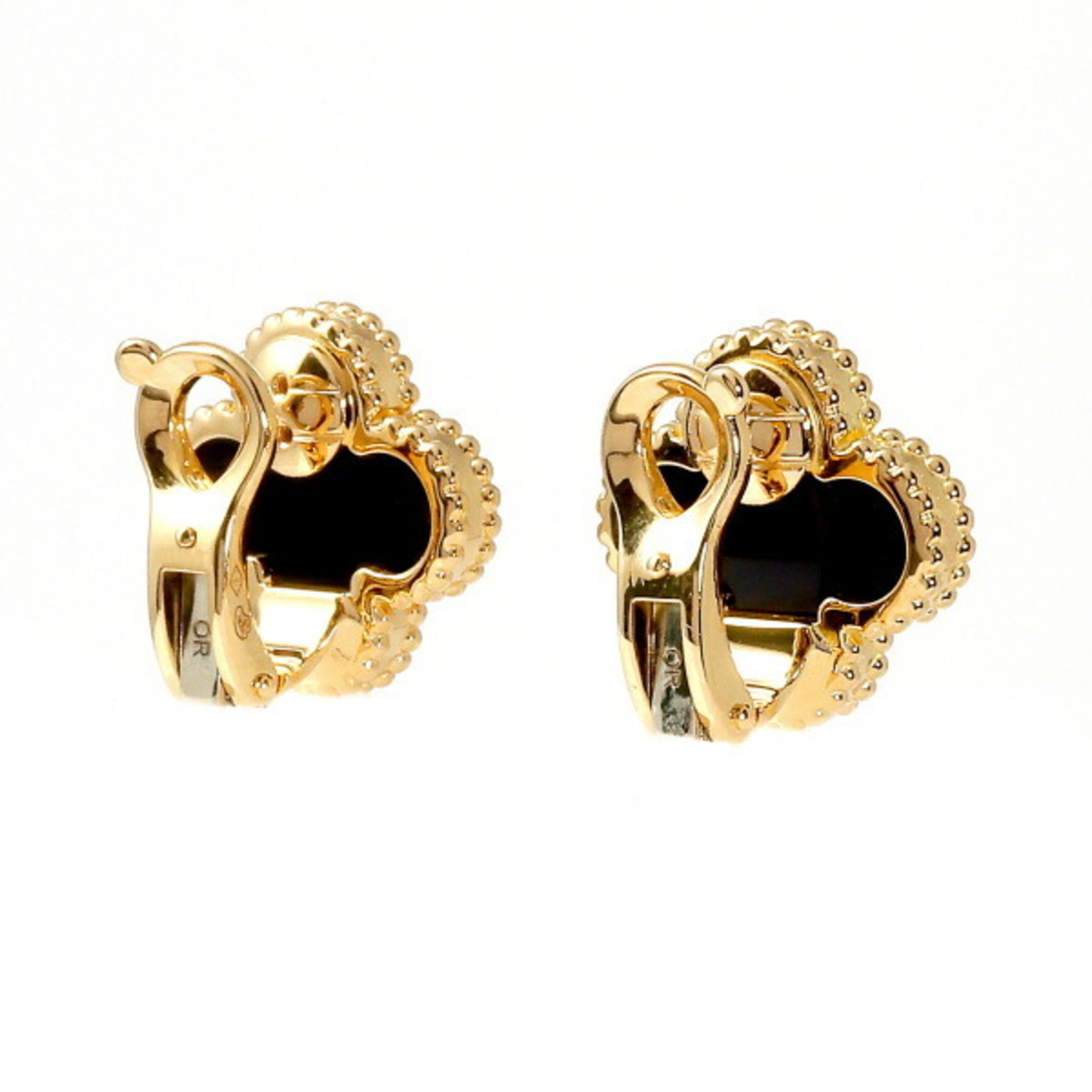 Van Cleef & Arpels Van Cleef Arpels Onyx Vintage Alhambra K18YG Yellow Gold Earrings