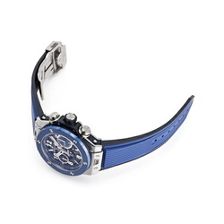 HUBLOT Big Bang Unico Titanium Blue Ceramic 421.NL.5170.RX Silver Dial Watch Men's