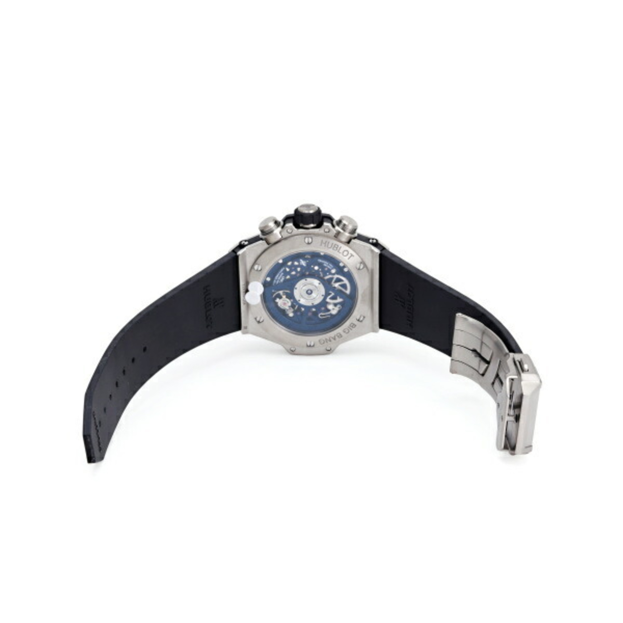 HUBLOT Big Bang Unico Titanium Blue Ceramic 421.NL.5170.RX Silver Dial Watch Men's