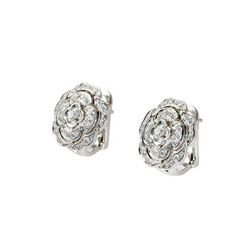 Chanel Camellia K18WG white gold earrings