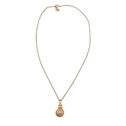 Christian Dior Dior Rhinestone Necklace Gold Women's Z0005256