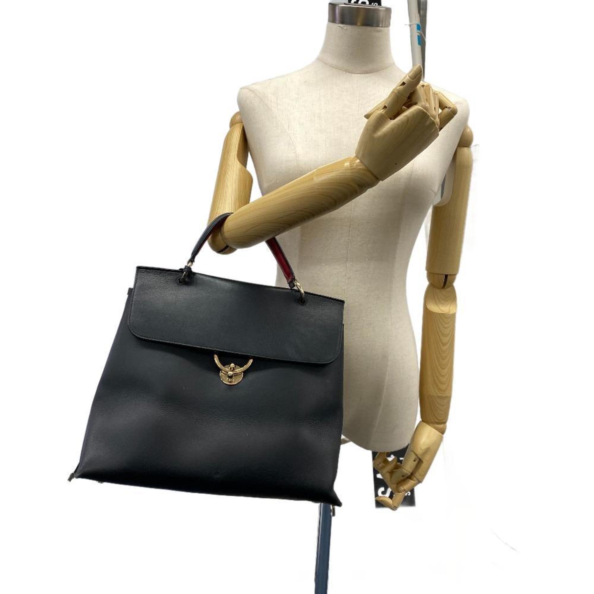 Salvatore Ferragamo Jet Set Shoulder Bag Gancini Handbag Black Women's Z0005400