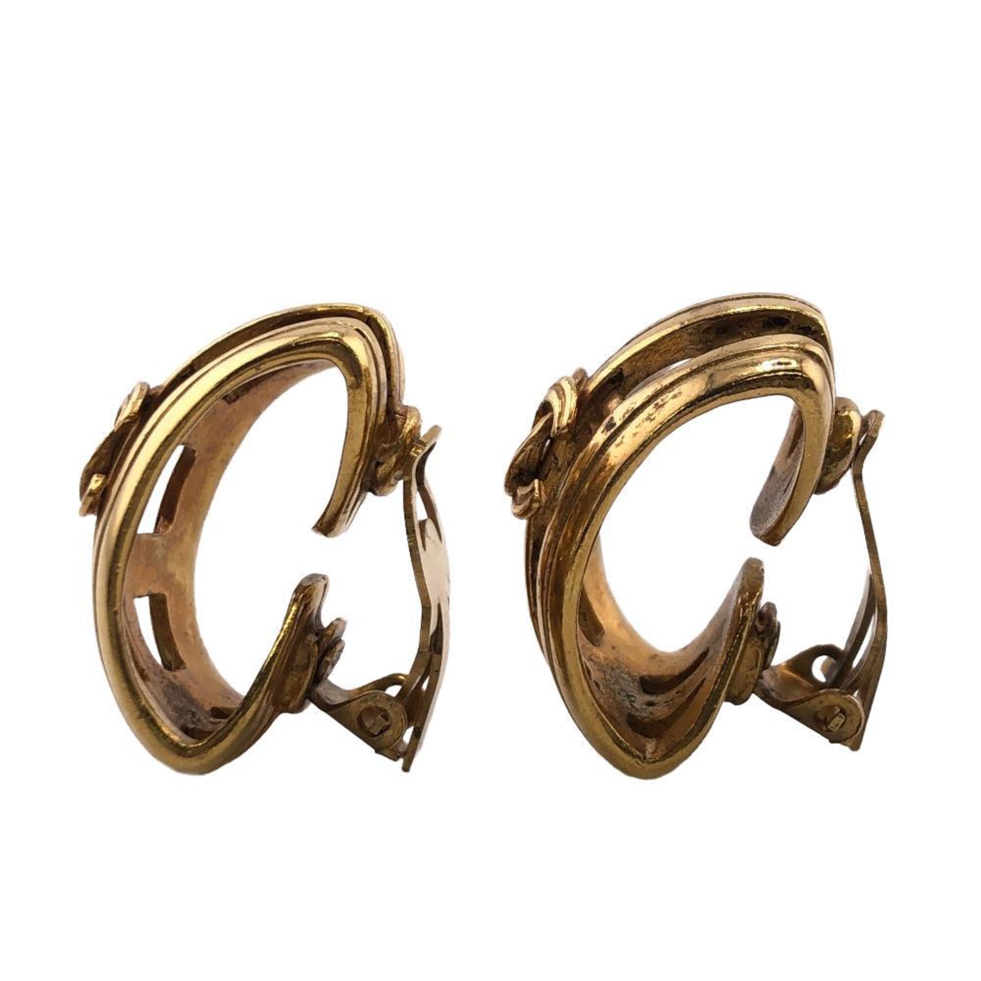 CHANEL 96P Coco Mark Earrings Gold Women's Z0004916