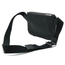 LOEWE Anagram Military Bum Bag Body Shoulder Leather Black 317.12AB234