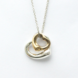 Tiffany Open Heart Pink Gold (18K),Silver 925 No Stone Men,Women Fashion Pendant Necklace (Pink Gold,Silver)