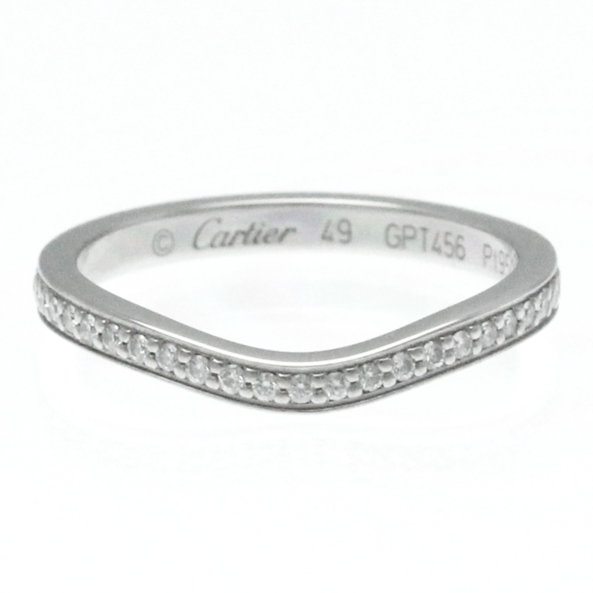 Cartier Ballerina Half Diamond Wedding Ring Platinum Fashion Diamond Band Ring Silver