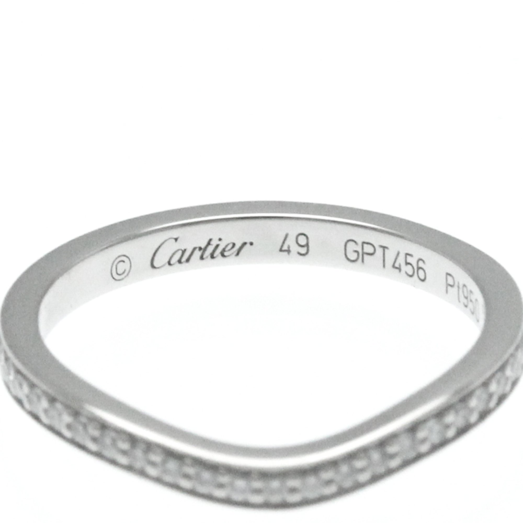 Cartier Ballerina Half Diamond Wedding Ring Platinum Fashion Diamond Band Ring Silver