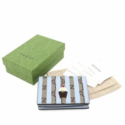 GUCCI GG Supreme Card Case Wallet Ice Cream 701489 Blue Beige