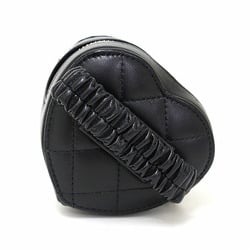 Chanel Heart Shape Arm Coin Case Lambskin Black Matelasse AP2786 Mini Pouch