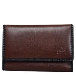 Gucci tri-fold key case 106678 brown leather men's GUCCI