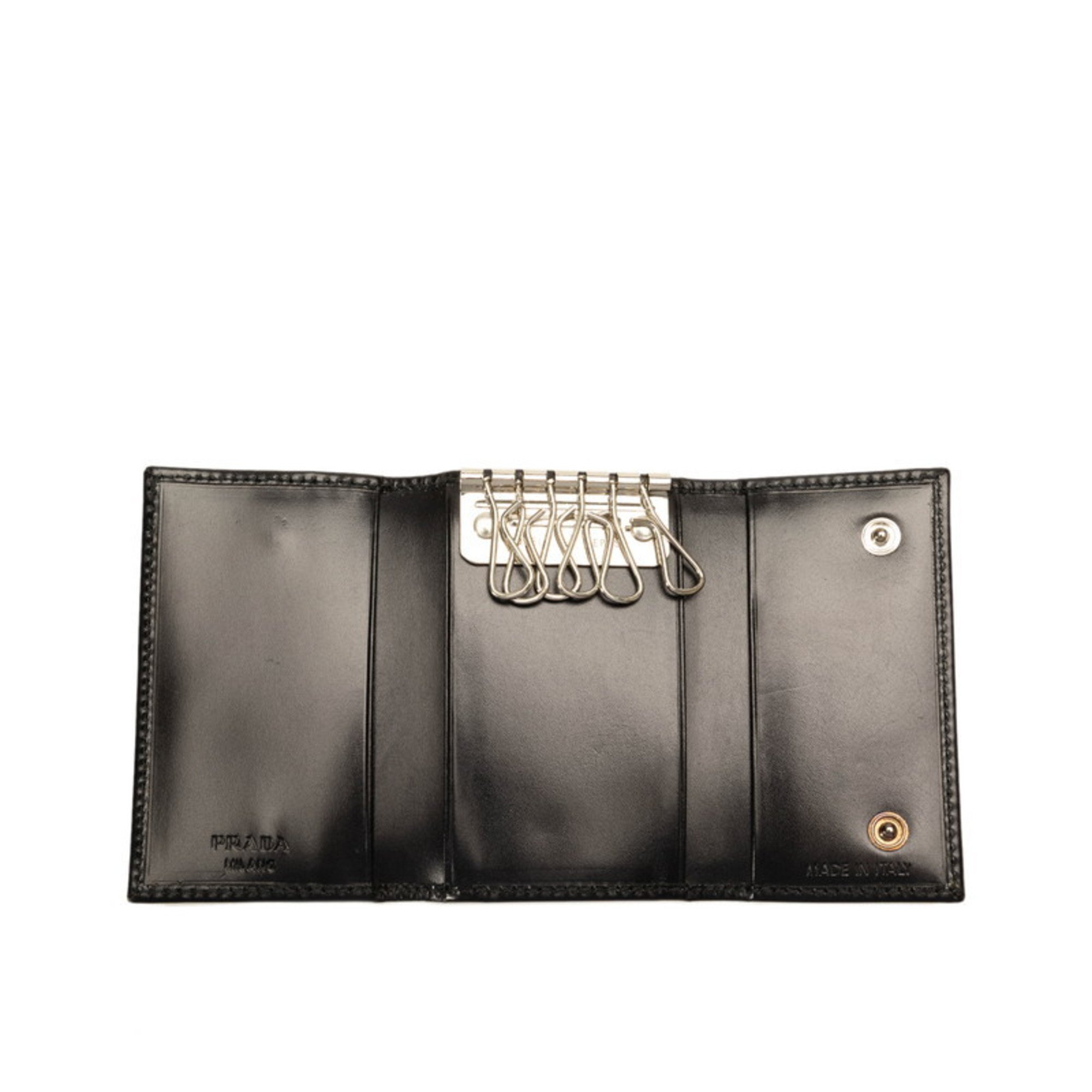 Prada 6 key case 1M0222 black leather ladies PRADA