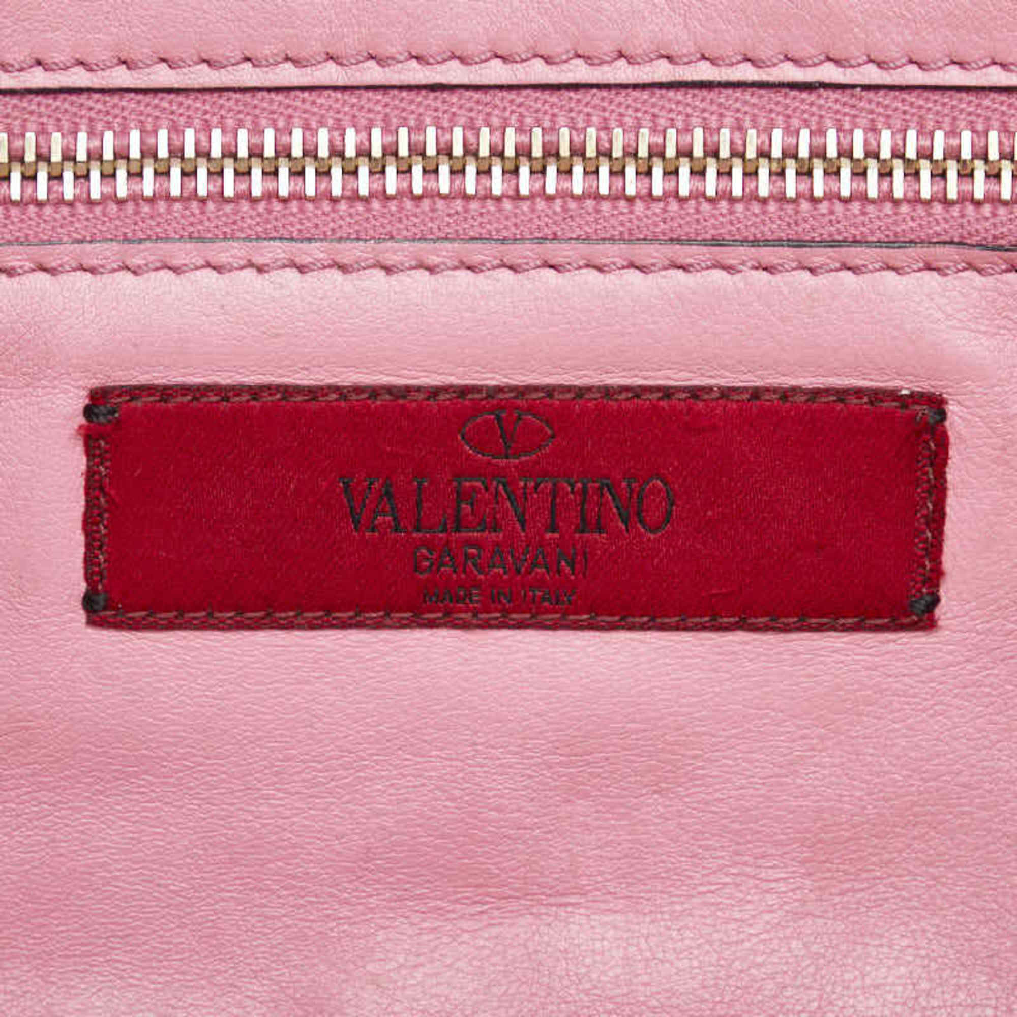 Valentino Garavani Rockstud Handbag Shoulder Bag Pink Leather Women's VALENTINO