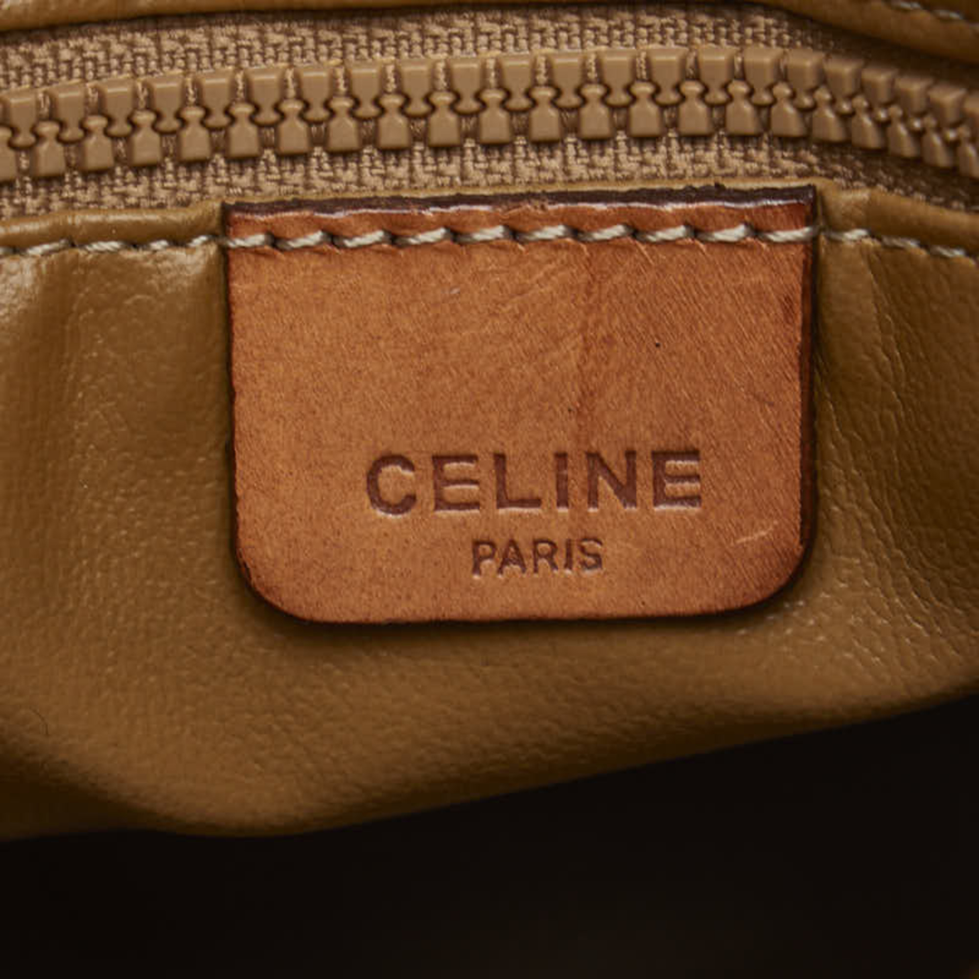 Celine Macadam Handbag Brown PVC Leather Women's CELINE