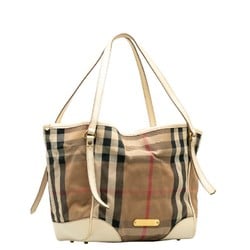 Burberry Nova Check Tote Bag Brown Multicolor Canvas Leather Women's BURBERRY