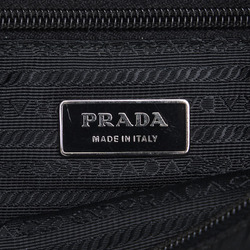 Prada Triangle Plate Tessuto Shoulder Bag VA0053 Black Nylon Leather Women's PRADA