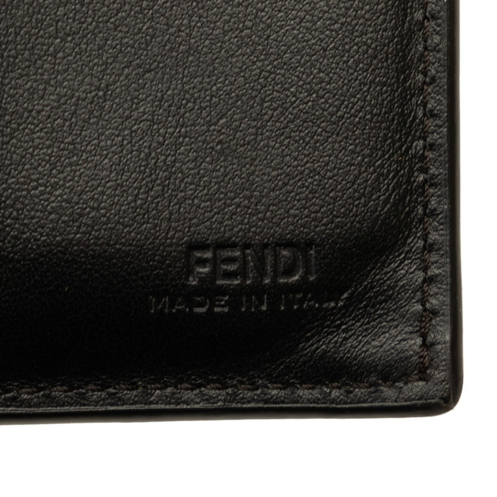 FENDI F IS Bifold Wallet 8MO837 Black Leather Women's