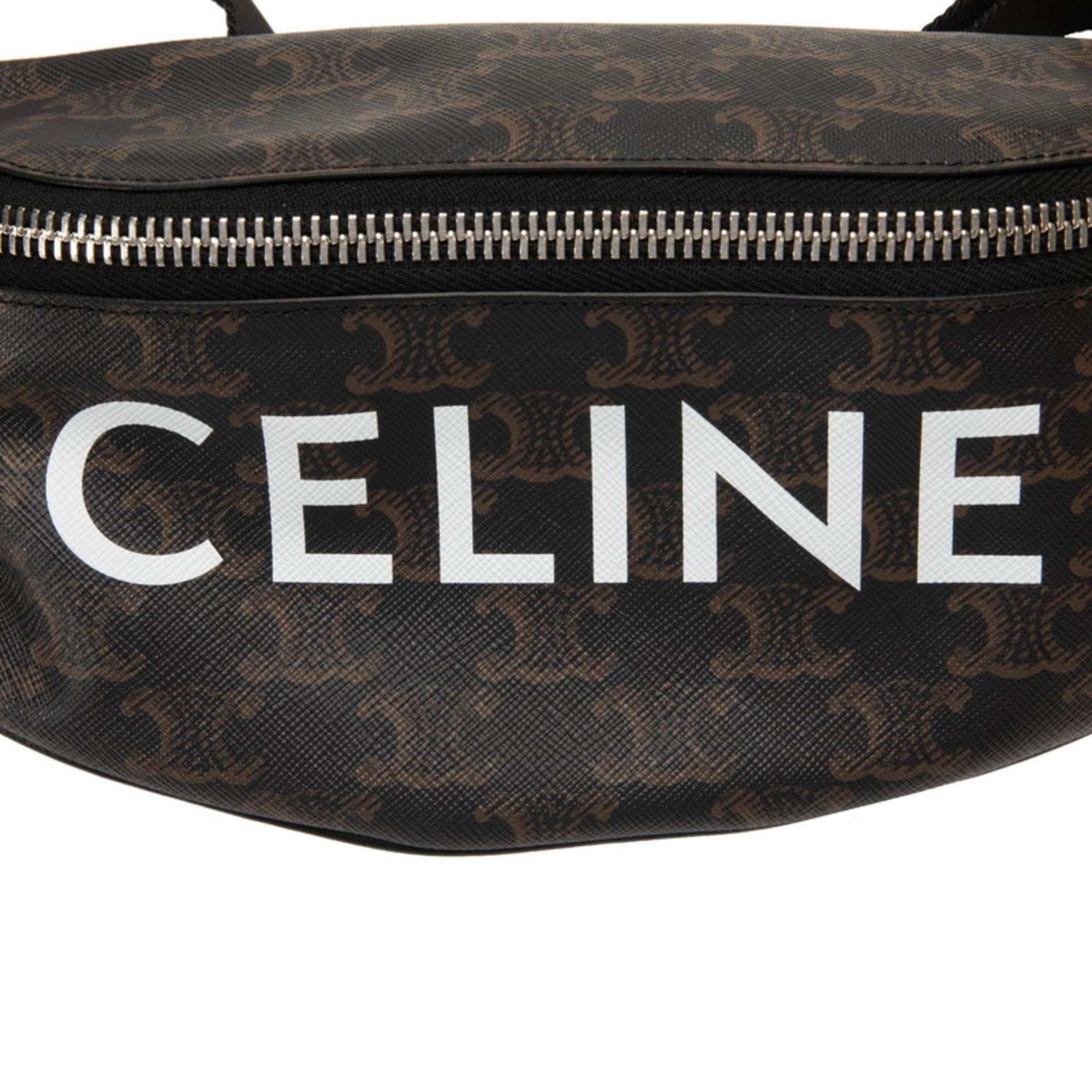 Celine Triomphe Waist Bag Body 195972 Brown PVC Nylon Women's CELINE