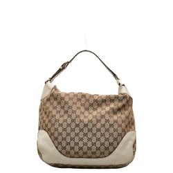 Gucci GG Canvas Charlotte Bag 203506 Beige White Leather Women's GUCCI