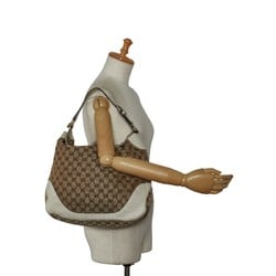 Gucci GG Canvas Charlotte Bag 203506 Beige White Leather Women's GUCCI