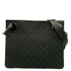 Gucci GG Canvas Shoulder Bag 120841 Black Leather Women's GUCCI