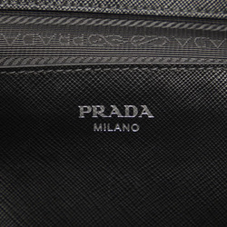 Prada Tessuto Saffiano Plaid Rucksack Backpack 1BZ038 Black White Nylon Leather Women's PRADA