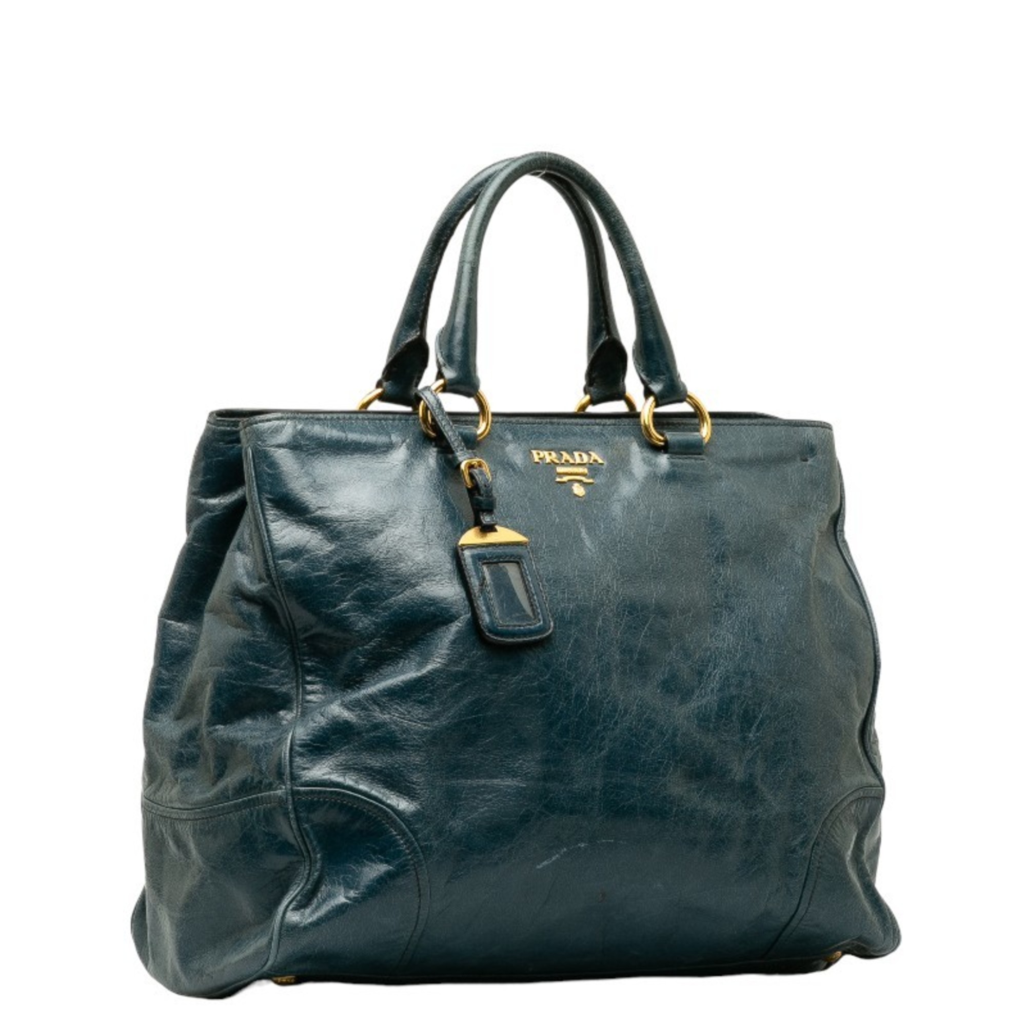 Prada handbag BN2325 blue leather ladies PRADA