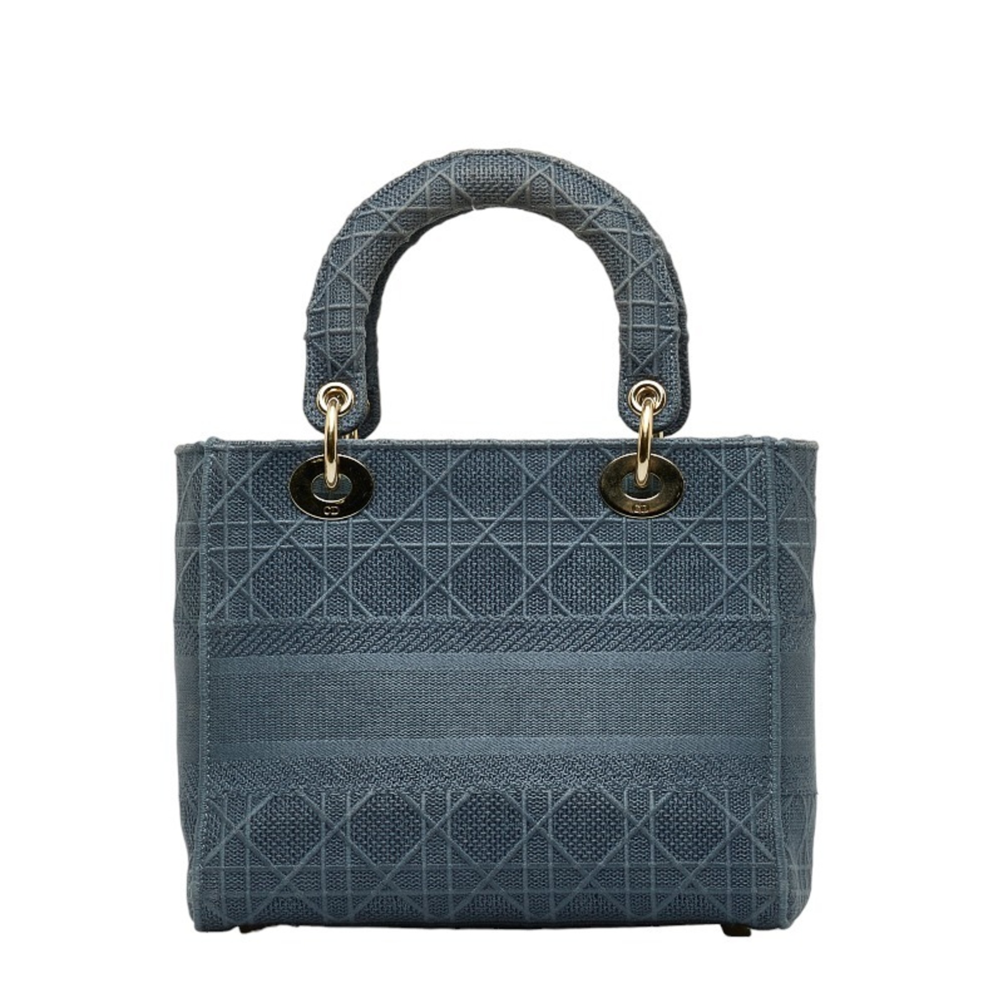 Christian Dior Dior LADY D LITE Lady Light Handbag Shoulder Bag Blue Canvas Ladies