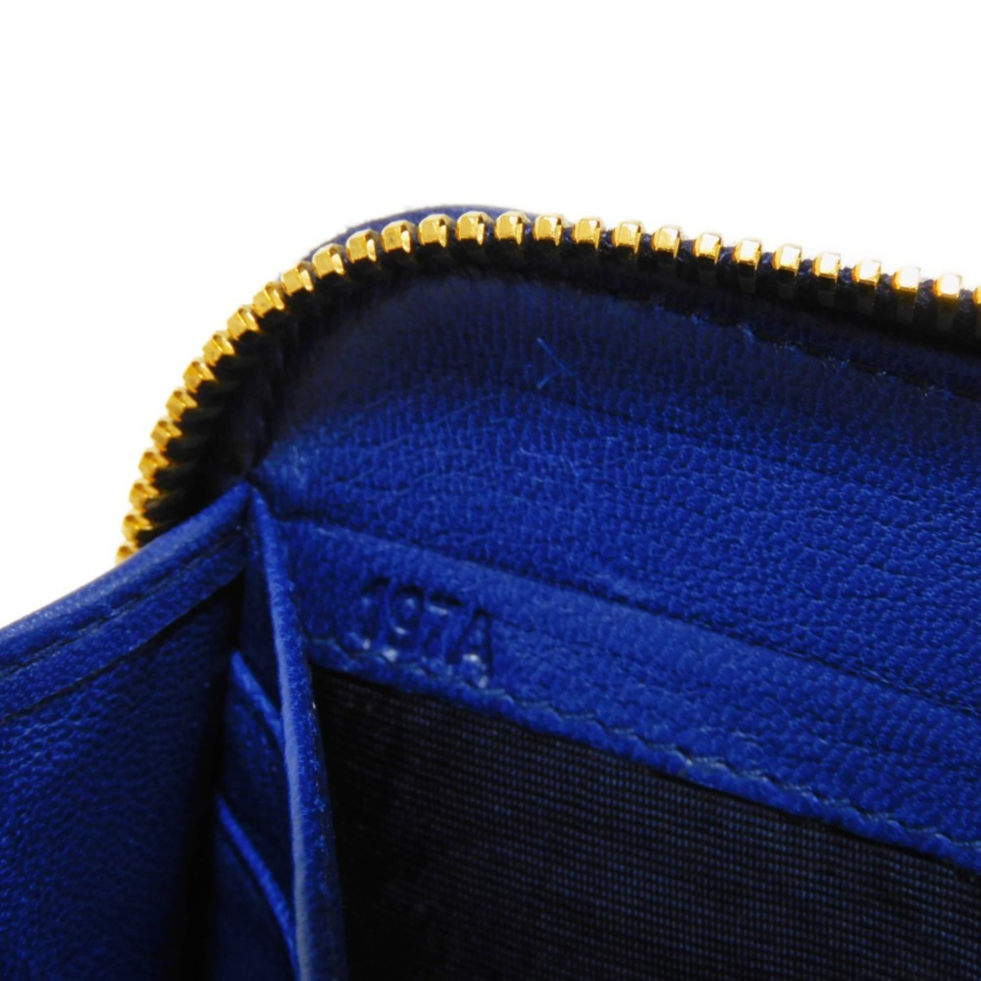 Miu MIUMIU Long Wallet Matelasse Patch Zip Around Nappa Gathered Blue Inkiostro 5M0506 2E6N F0021 Women's